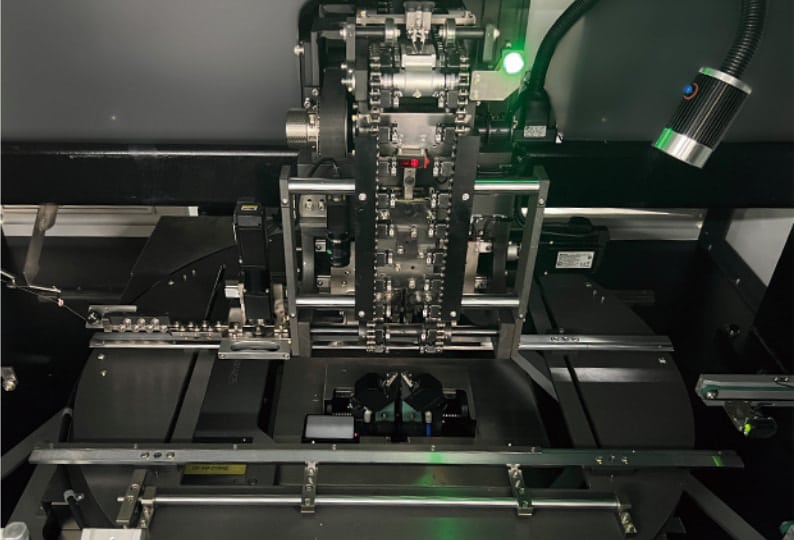 Picture of the insertion system of the axial automatic insertion machine NB168A